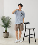 【BLUE STANDARD/ブルースタンダード】【涼しい スラブ天竺】 アニマルプリント ポケット付きＴシャツ 綿100% 凹凸素材 ペンギン ゆるかわ 凹凸素材 部屋着 ワンマイル キャンプ ❘ジーンズメイト公式オンラインショップ