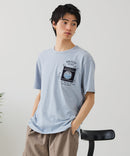 【BLUE STANDARD/ブルースタンダード】【涼しい スラブ天竺】 アニマルプリント ポケット付きＴシャツ 綿100% 凹凸素材 ペンギン ゆるかわ 凹凸素材 部屋着 ワンマイル キャンプ ❘ジーンズメイト公式オンラインショップ