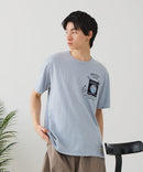 【BLUE STANDARD/ブルースタンダード】【涼しい スラブ天竺】 アニマルプリント ポケット付きＴシャツ 綿100% 凹凸素材 ペンギン ゆるかわ 凹凸素材 部屋着 ワンマイル キャンプ ❘ジーンズメイト公式オンラインショップ