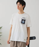 【BLUE STANDARD/ブルースタンダード】【涼しい スラブ天竺】 アニマルプリント ポケット付きＴシャツ 綿100% 凹凸素材 ペンギン ゆるかわ 凹凸素材 部屋着 ワンマイル キャンプ ❘ジーンズメイト公式オンラインショップ