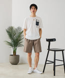 【BLUE STANDARD/ブルースタンダード】【涼しい スラブ天竺】 アニマルプリント ポケット付きＴシャツ 綿100% 凹凸素材 ペンギン ゆるかわ 凹凸素材 部屋着 ワンマイル キャンプ ❘ジーンズメイト公式オンラインショップ