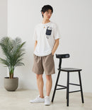 【BLUE STANDARD/ブルースタンダード】【涼しい スラブ天竺】 アニマルプリント ポケット付きＴシャツ 綿100% 凹凸素材 ペンギン ゆるかわ 凹凸素材 部屋着 ワンマイル キャンプ ❘ジーンズメイト公式オンラインショップ