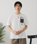 【BLUE STANDARD/ブルースタンダード】【涼しい スラブ天竺】 アニマルプリント ポケット付きＴシャツ 綿100% 凹凸素材 ペンギン ゆるかわ 凹凸素材 部屋着 ワンマイル キャンプ ❘ジーンズメイト公式オンラインショップ