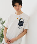【BLUE STANDARD/ブルースタンダード】【涼しい スラブ天竺】 アニマルプリント ポケット付きＴシャツ 綿100% 凹凸素材 ペンギン ゆるかわ 凹凸素材 部屋着 ワンマイル キャンプ ❘ジーンズメイト公式オンラインショップ