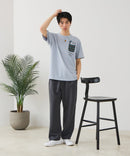 【BLUE STANDARD/ブルースタンダード】【涼しい スラブ天竺】 アニマルプリント ポケット付きＴシャツ 綿100% 凹凸素材 ペンギン ゆるかわ 凹凸素材 部屋着 ワンマイル キャンプ ❘ジーンズメイト公式オンラインショップ