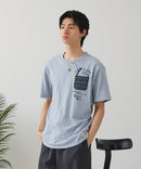 【BLUE STANDARD/ブルースタンダード】【涼しい スラブ天竺】 アニマルプリント ポケット付きＴシャツ 綿100% 凹凸素材 ペンギン ゆるかわ 凹凸素材 部屋着 ワンマイル キャンプ ❘ジーンズメイト公式オンラインショップ