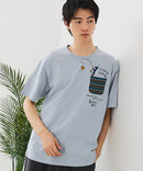 【BLUE STANDARD/ブルースタンダード】【涼しい スラブ天竺】 アニマルプリント ポケット付きＴシャツ 綿100% 凹凸素材 ペンギン ゆるかわ 凹凸素材 部屋着 ワンマイル キャンプ ❘ジーンズメイト公式オンラインショップ