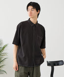 【BLUE STANDARD/ブルースタンダード】【吸水速乾＆UVカット】オーバーサイズ カラーステッチングシャツ ストレッチ ワークテイスト ストリート ユニセックス きれいめカジュアル
