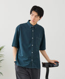 【BLUE STANDARD/ブルースタンダード】【吸水速乾＆UVカット】オーバーサイズ カラーステッチングシャツ ストレッチ ワークテイスト ストリート ユニセックス きれいめカジュアル