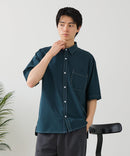 【BLUE STANDARD/ブルースタンダード】【吸水速乾＆UVカット】オーバーサイズ カラーステッチングシャツ ストレッチ ワークテイスト ストリート ユニセックス きれいめカジュアル