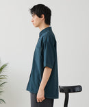 【BLUE STANDARD/ブルースタンダード】【吸水速乾＆UVカット】オーバーサイズ カラーステッチングシャツ ストレッチ ワークテイスト ストリート ユニセックス きれいめカジュアル