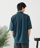 【BLUE STANDARD/ブルースタンダード】【吸水速乾＆UVカット】オーバーサイズ カラーステッチングシャツ ストレッチ ワークテイスト ストリート ユニセックス きれいめカジュアル