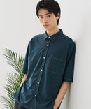 【BLUE STANDARD/ブルースタンダード】【吸水速乾＆UVカット】オーバーサイズ カラーステッチングシャツ ストレッチ ワークテイスト ストリート ユニセックス きれいめカジュアル