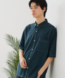 【BLUE STANDARD/ブルースタンダード】【吸水速乾＆UVカット】オーバーサイズ カラーステッチングシャツ ストレッチ ワークテイスト ストリート ユニセックス きれいめカジュアル