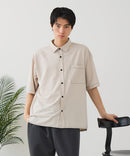 【BLUE STANDARD/ブルースタンダード】【吸水速乾＆UVカット】オーバーサイズ カラーステッチングシャツ ストレッチ ワークテイスト ストリート ユニセックス きれいめカジュアル