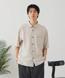 【BLUE STANDARD/ブルースタンダード】【吸水速乾＆UVカット】オーバーサイズ カラーステッチングシャツ ストレッチ ワークテイスト ストリート ユニセックス きれいめカジュアル