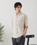 【BLUE STANDARD/ブルースタンダード】【吸水速乾＆UVカット】オーバーサイズ カラーステッチングシャツ ストレッチ ワークテイスト ストリート ユニセックス きれいめカジュアル