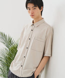 【BLUE STANDARD/ブルースタンダード】【吸水速乾＆UVカット】オーバーサイズ カラーステッチングシャツ ストレッチ ワークテイスト ストリート ユニセックス きれいめカジュアル