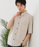 【BLUE STANDARD/ブルースタンダード】【吸水速乾＆UVカット】オーバーサイズ カラーステッチングシャツ ストレッチ ワークテイスト ストリート ユニセックス きれいめカジュアル