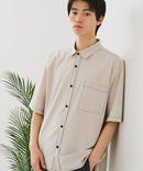 【BLUE STANDARD/ブルースタンダード】【吸水速乾＆UVカット】オーバーサイズ カラーステッチングシャツ ストレッチ ワークテイスト ストリート ユニセックス きれいめカジュアル