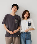 【BLUE STANDARD/ブルースタンダード】【涼しい スラブ天竺】 アニマルプリント ポケット付きＴシャツ 綿100% 凹凸素材 ペンギン ゆるかわ 凹凸素材 部屋着 ワンマイル キャンプ ❘ジーンズメイト公式オンラインショップ