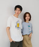 【BLUE STANDARD/ブルースタンダード】【涼しい スラブ天竺】 アニマルプリントＴシャツ 綿100% 凹凸素材 ペンギン ゆるかわ 凹凸素材 部屋着 ワンマイル キャンプ