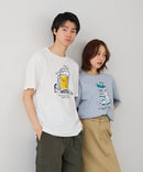 【BLUE STANDARD/ブルースタンダード】【涼しい スラブ天竺】 アニマルプリントＴシャツ 綿100% 凹凸素材 ペンギン ゆるかわ 凹凸素材 部屋着 ワンマイル キャンプ