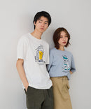 【BLUE STANDARD/ブルースタンダード】【涼しい スラブ天竺】 アニマルプリントＴシャツ 綿100% 凹凸素材 ペンギン ゆるかわ 凹凸素材 部屋着 ワンマイル キャンプ