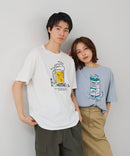 【BLUE STANDARD/ブルースタンダード】【涼しい スラブ天竺】 アニマルプリントＴシャツ 綿100% 凹凸素材 ペンギン ゆるかわ 凹凸素材 部屋着 ワンマイル キャンプ