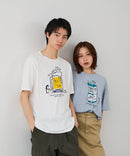 【BLUE STANDARD/ブルースタンダード】【涼しい スラブ天竺】 アニマルプリントＴシャツ 綿100% 凹凸素材 ペンギン ゆるかわ 凹凸素材 部屋着 ワンマイル キャンプ