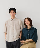 【BLUE STANDARD/ブルースタンダード】【吸水速乾＆UVカット】オーバーサイズ カラーステッチングシャツ ストレッチ ワークテイスト ストリート ユニセックス きれいめカジュアル