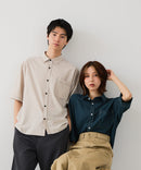 【BLUE STANDARD/ブルースタンダード】【吸水速乾＆UVカット】オーバーサイズ カラーステッチングシャツ ストレッチ ワークテイスト ストリート ユニセックス きれいめカジュアル