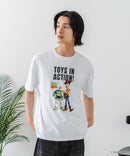 【TOY STORY/トイ・ストーリー】【限定オリジナルデザイン】半袖Tシャツ 綿100% ドロップショルダー ワンポイント バックプリント ディズニー ピクサー キャラクター クルーネック Disney ユニセックス