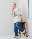 【PEANUTS×MLB】オリジナルデザインTシャツ 刺繍 ドロップショルダー ユニセックス