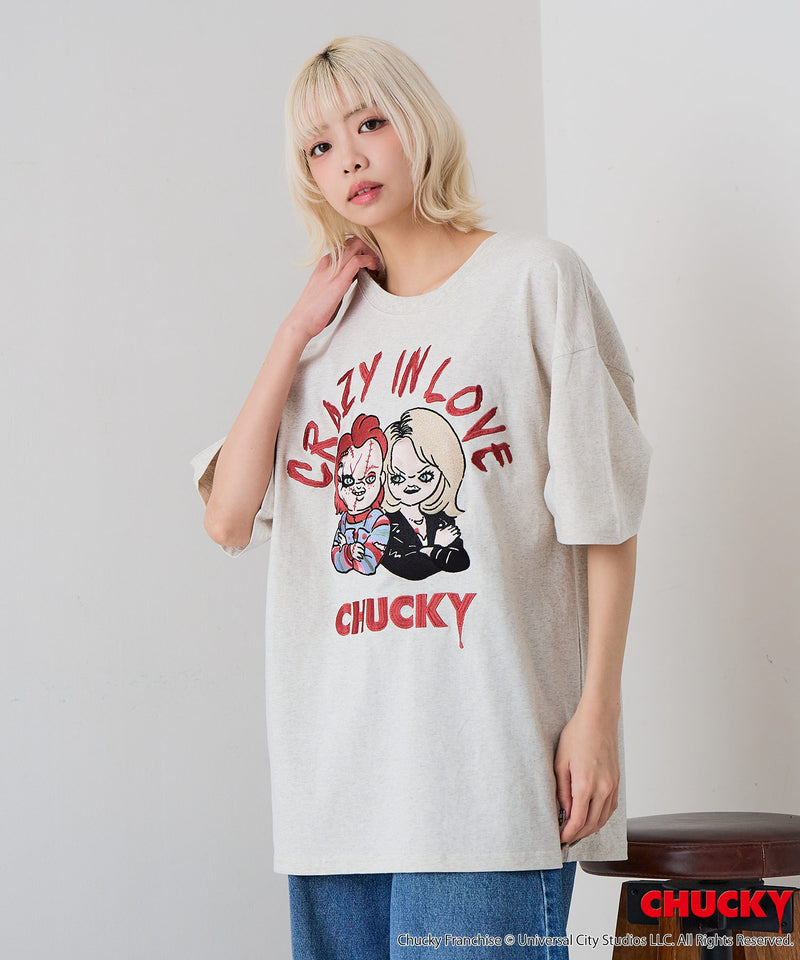 CHUCKY/チャッキー】オリジナルデザインTシャツ 刺繍 ドロップ