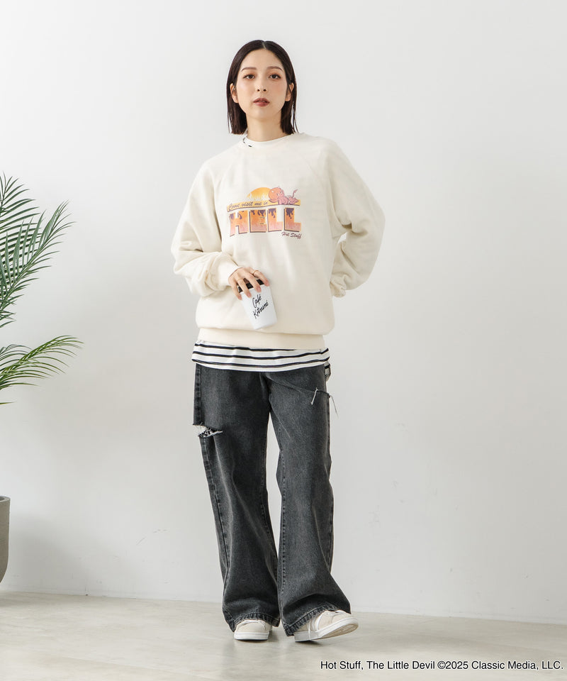 【DISCUS×HOT STUFF×Casper】キャラクタープリントスウェットトレーナー メンズ レディース ユニセックス