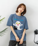 【ねないこだれだ】【コットン100％のしっかりした生地 ドロップショルダー】オリジナルデザイン 刺繍Tシャツ せなけいこ 絵本 コラボ キャラクター 半袖 ユニセックス おばけ グッズ かわいい
