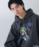 【DISNEY/ディズニー】＜ナイトメアー・ビフォア・クリスマス＞＜ディズニーヴィランズ＞ビッグシルエット 裏起毛 プルオーバーパーカー フーディー ドロップショルダー オーバーサイズ