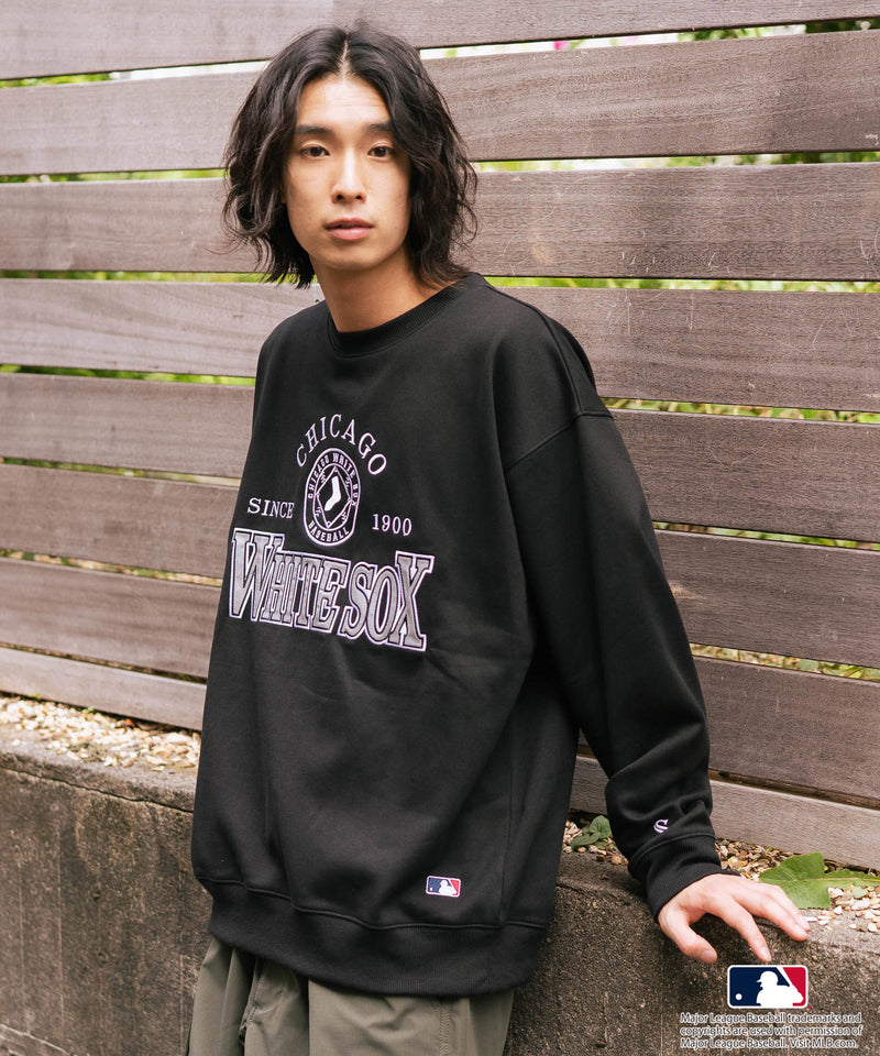 【MLB/メジャーリーグベースボール】 裏起毛 レトロロゴ クルーネックトレーナー スウェット