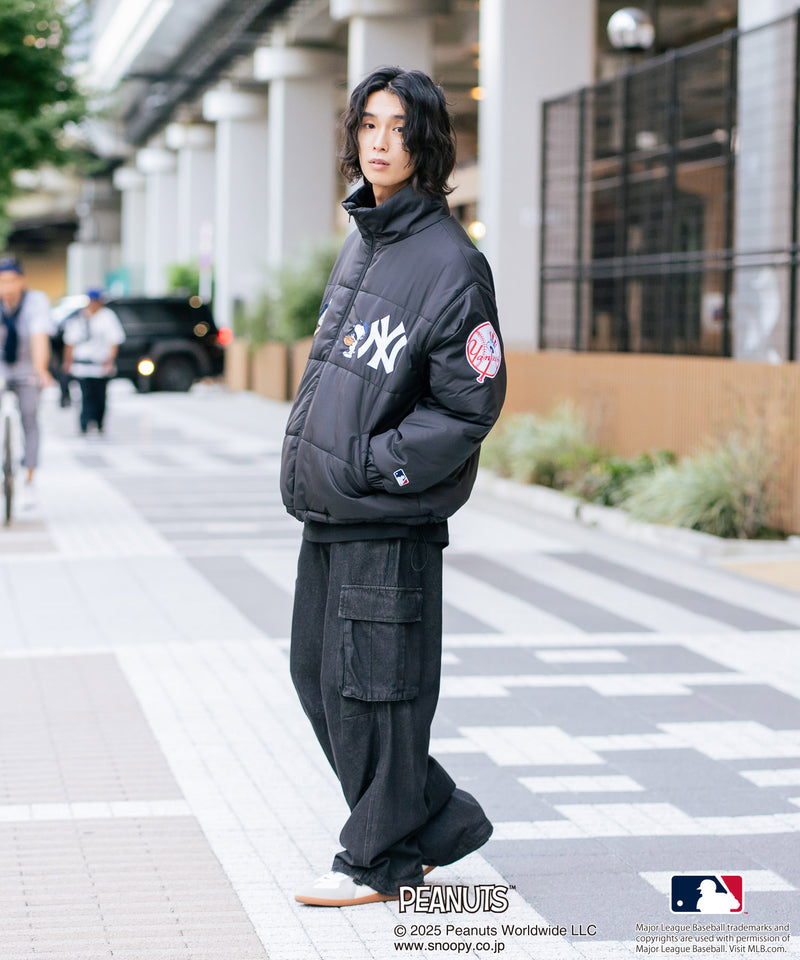 【PEANUTS×MLB】オリジナルデザイン ナイロンパファージャケット 中綿ジャケット ヤンキース ドジャース ホワイトソックス