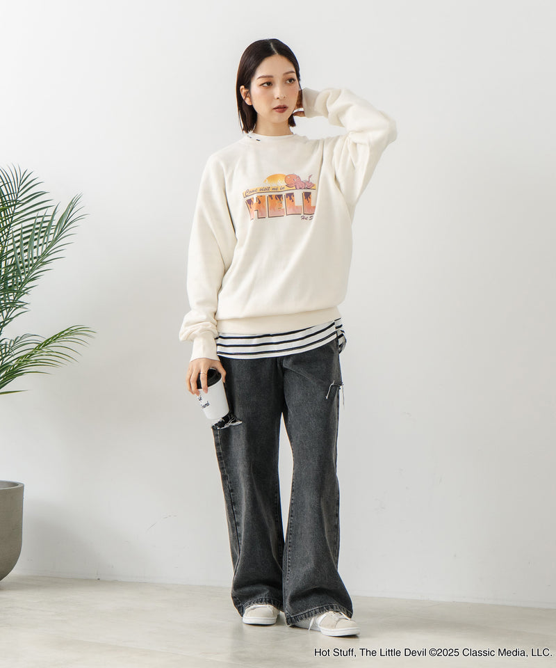 【DISCUS×HOT STUFF×Casper】キャラクタープリントスウェットトレーナー メンズ レディース ユニセックス