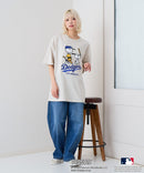 【PEANUTS×MLB】オリジナルデザインTシャツ 刺繍 ドロップショルダー ユニセックス