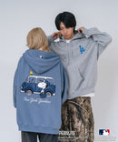 【PEANUTS/ピーナッツ】【ユニセックスデザインでリンクコーデにも◎】MLB×PEANUTS 裏起毛ジップパーカー 保温 キャラクター ドジャース ヤンキース ホワイトソックス