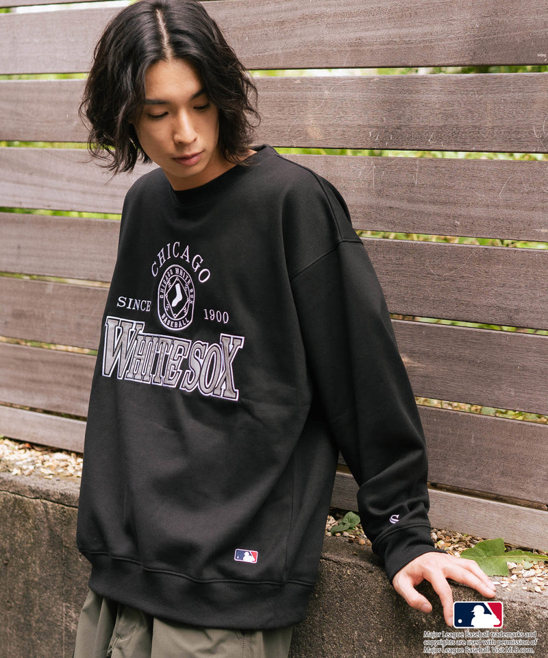 【MLB/メジャーリーグベースボール】 裏起毛 レトロロゴ クルーネックトレーナー スウェット
