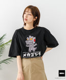 【GODZILLA/ゴジラ】【コットン100％のしっかりした生地 ドロップショルダー】オリジナルデザイン 刺繍Tシャツ ゴジラ キングギドラ メカゴジラ コラボ 特撮 映画 キャラT オーバーサイズ