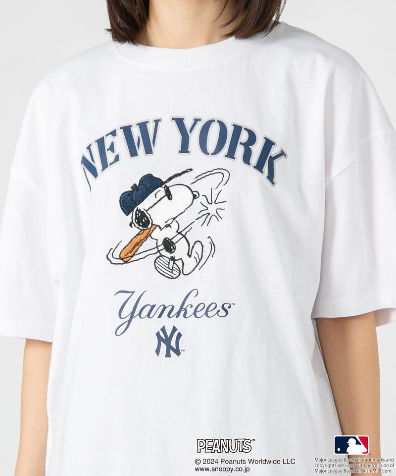2024新規】PEANUTS MLB オリジナルデザイン Tシャツ ヤンキース 