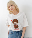 【Monchhichi/モンチッチ】【限定オリジナルデザイン】モンチッチ Tシャツ コットン100% ドロップショルダーシルエット プリント サガラ刺繍 半袖 カットソー キャラクター レトロ ユニセックス