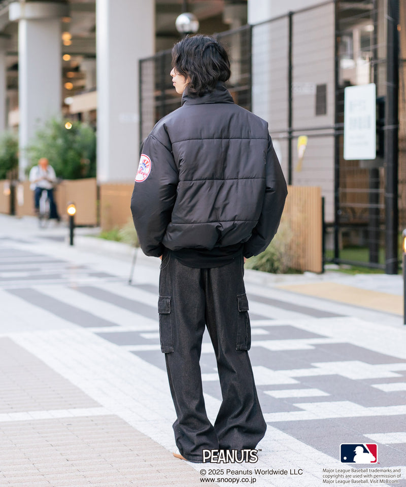 【PEANUTS×MLB】オリジナルデザイン ナイロンパファージャケット 中綿ジャケット ヤンキース ドジャース ホワイトソックス