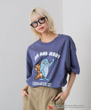 【TOM and JERRY/トムとジェリー】オリジナルデザインTシャツ 刺繍 ドロップショルダー ユニセックス