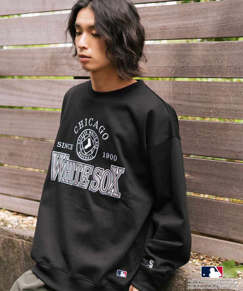 【MLB/メジャーリーグベースボール】 裏起毛 レトロロゴ クルーネックトレーナー スウェット